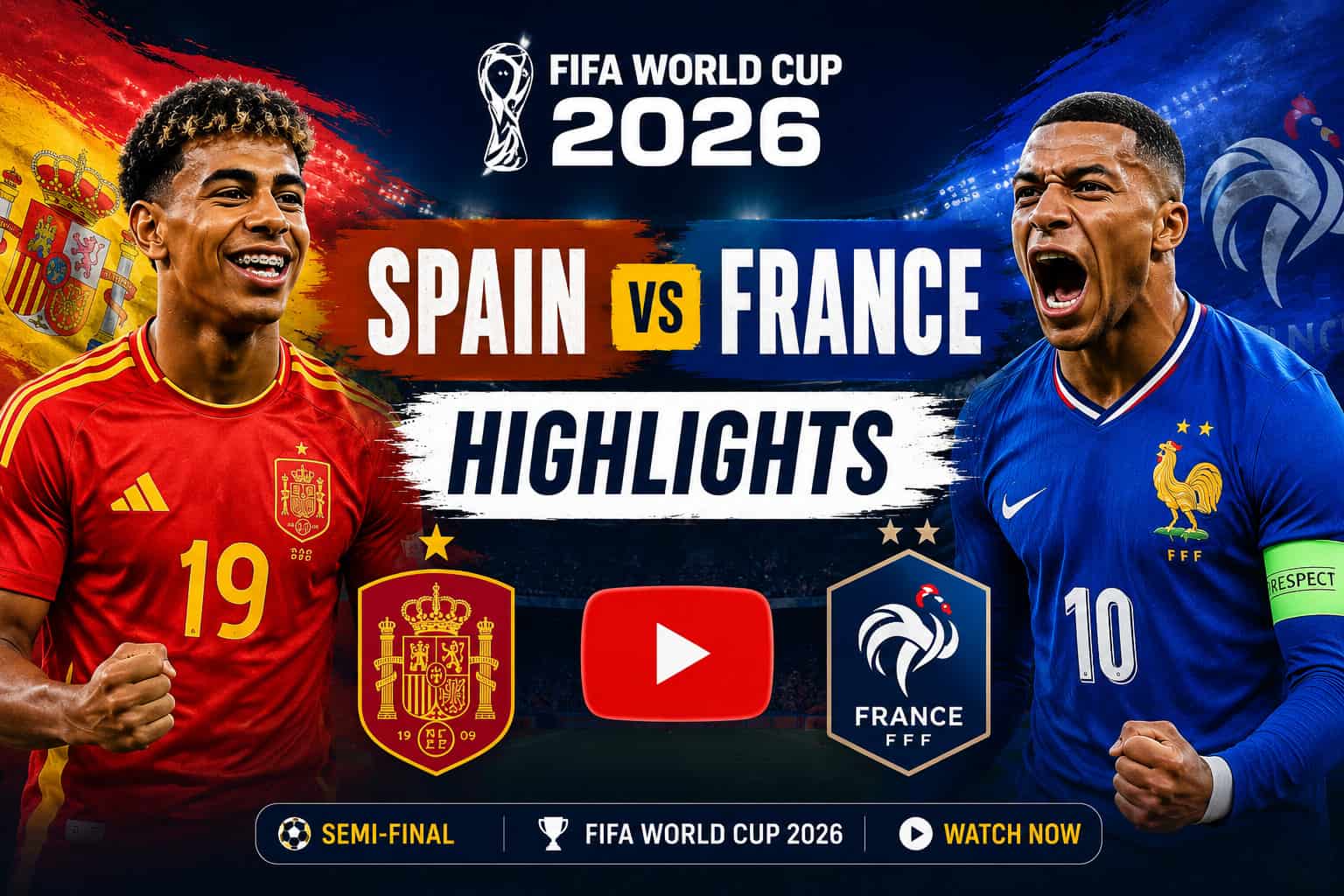Spain vs France FIFA World Cup 2026 Semi Final